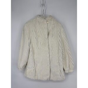 Vintage Coat Style VI Ltd Womens Size M/L White Faux Fur Mob Wife